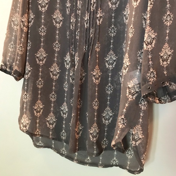 Bohemian blouse | boho top | pink gray blouse - Picture 7 of 8